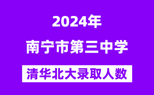 2024年南宁三中考入清华北大人数是多少?附历年分数线